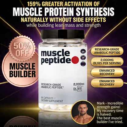 MUSCLE PEPTIDE 185 SUPPLEMENTS BUILD LEAN MUSCLE 3X FASTER.