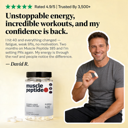 MUSCLE PEPTIDE 185 SUPPLEMENTS BUILD LEAN MUSCLE 3X FASTER.